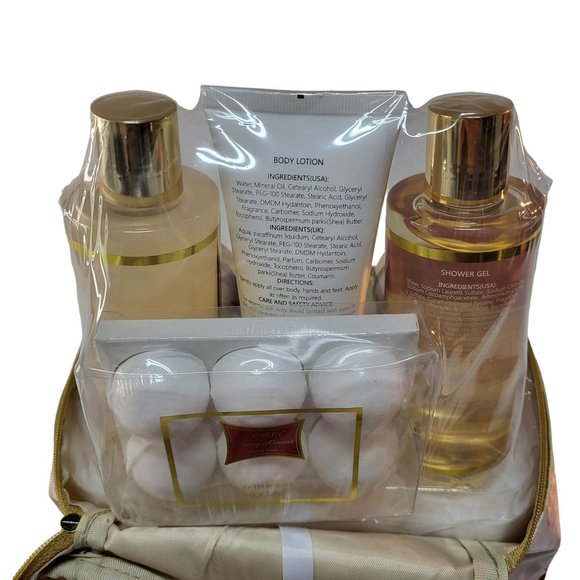 The Lovery Honey Almond Gift Set 14 Piece Spa Kit With Carrying Case & Mirror - Picture 6 of 10
